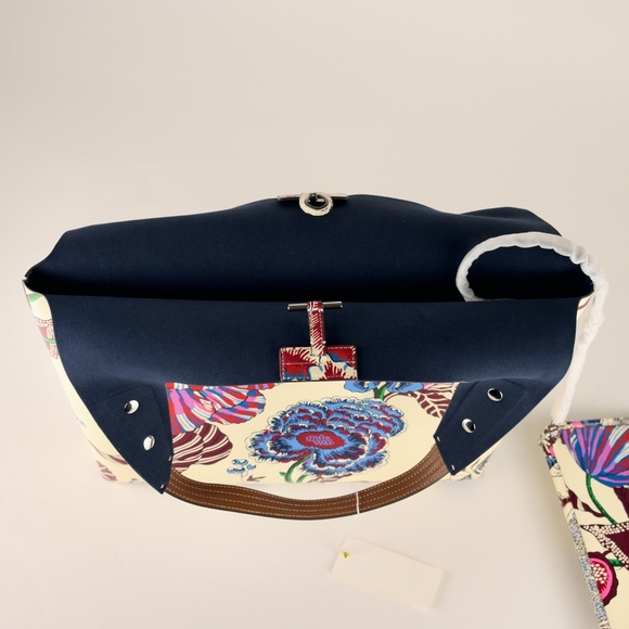 Tory Burch Rory Printed Tote In Multi Happy Times - Picture 16 of 16